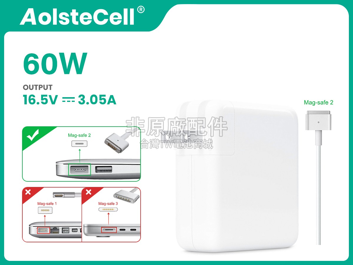 Apple MAGSAFE 2 60W A1435副廠變壓器