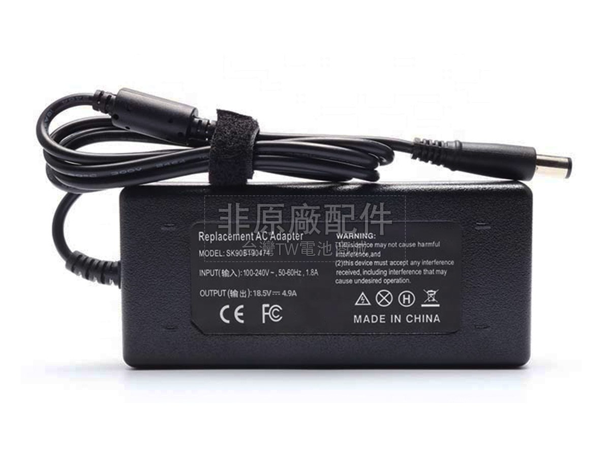 HP 90W 18.5V-4.9A 100-240V~1.8A 50/60HZ副廠變壓器