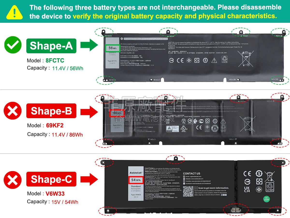 Dell P106F副廠電池