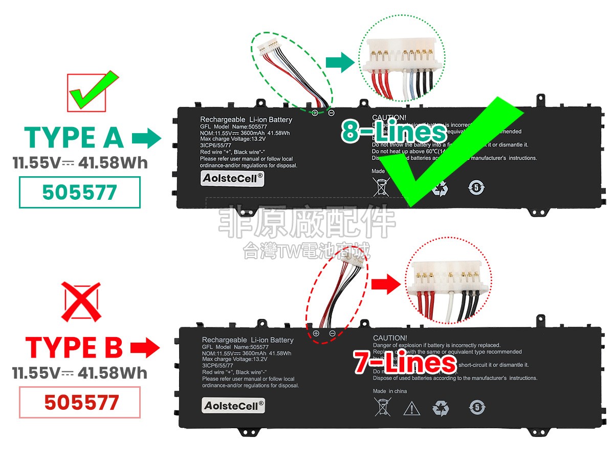 Haier 505577副廠電池