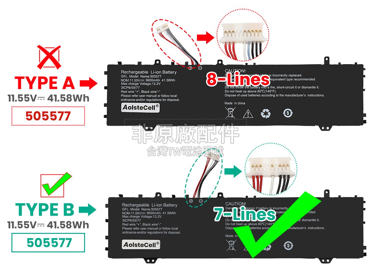 Haier 505577副廠電池
