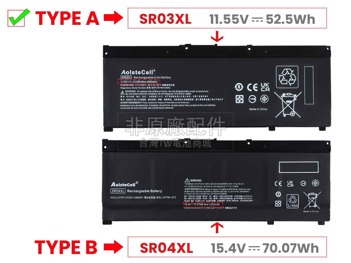 HP Gaming Pavilion 15-CX0095TX電池
