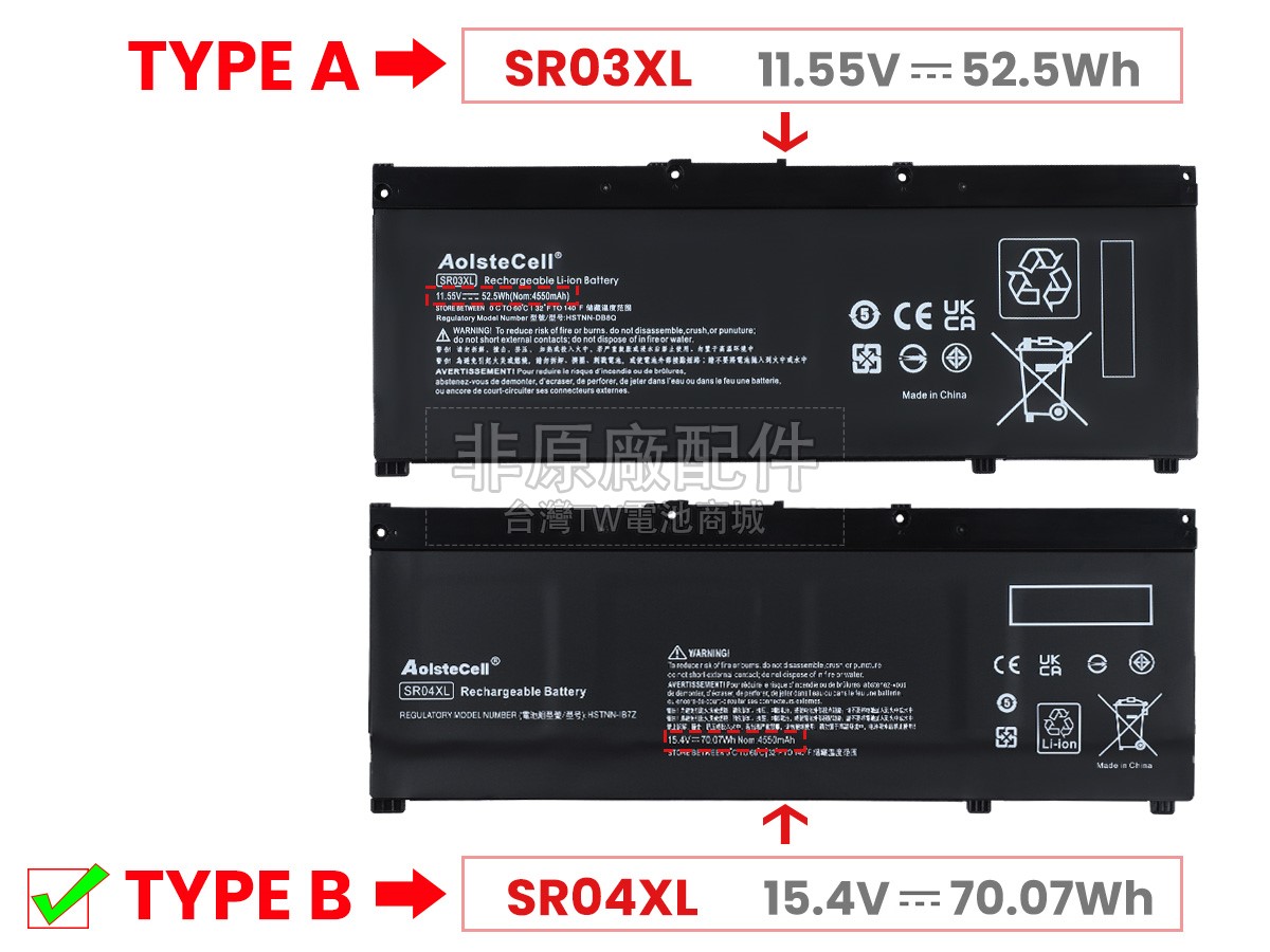 HP Gaming Pavilion 15-CX0095TX電池