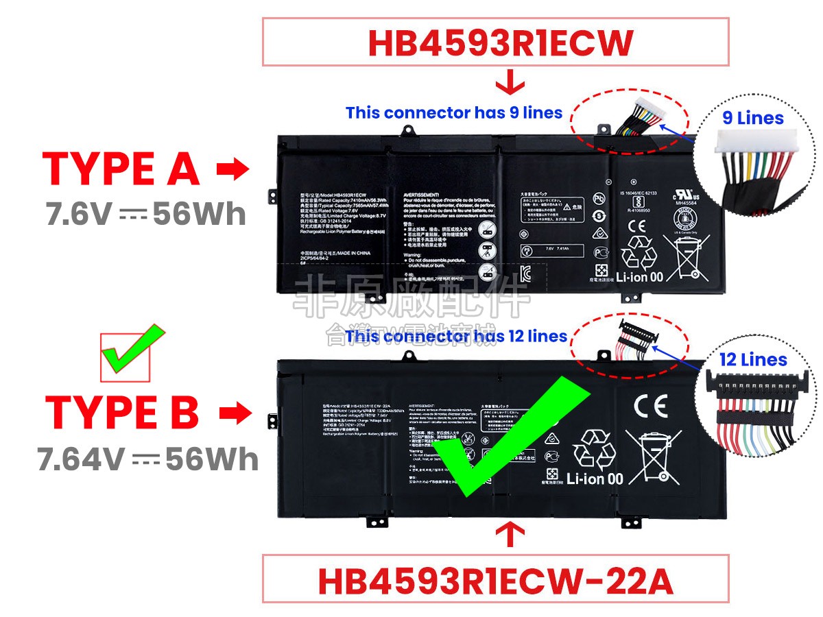 Huawei MATEBOOK X PRO 2020副廠電池