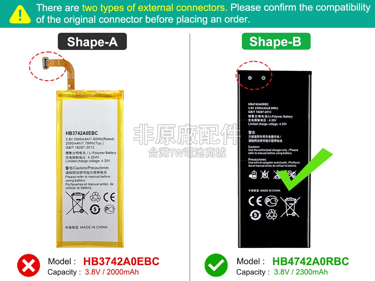 Huawei ASCEND G630-U00副廠電池