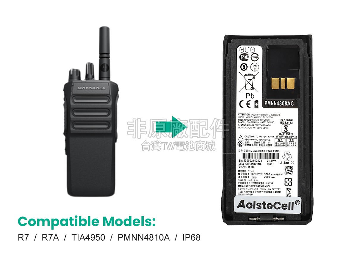 Motorola PMNN4808AC副廠電池