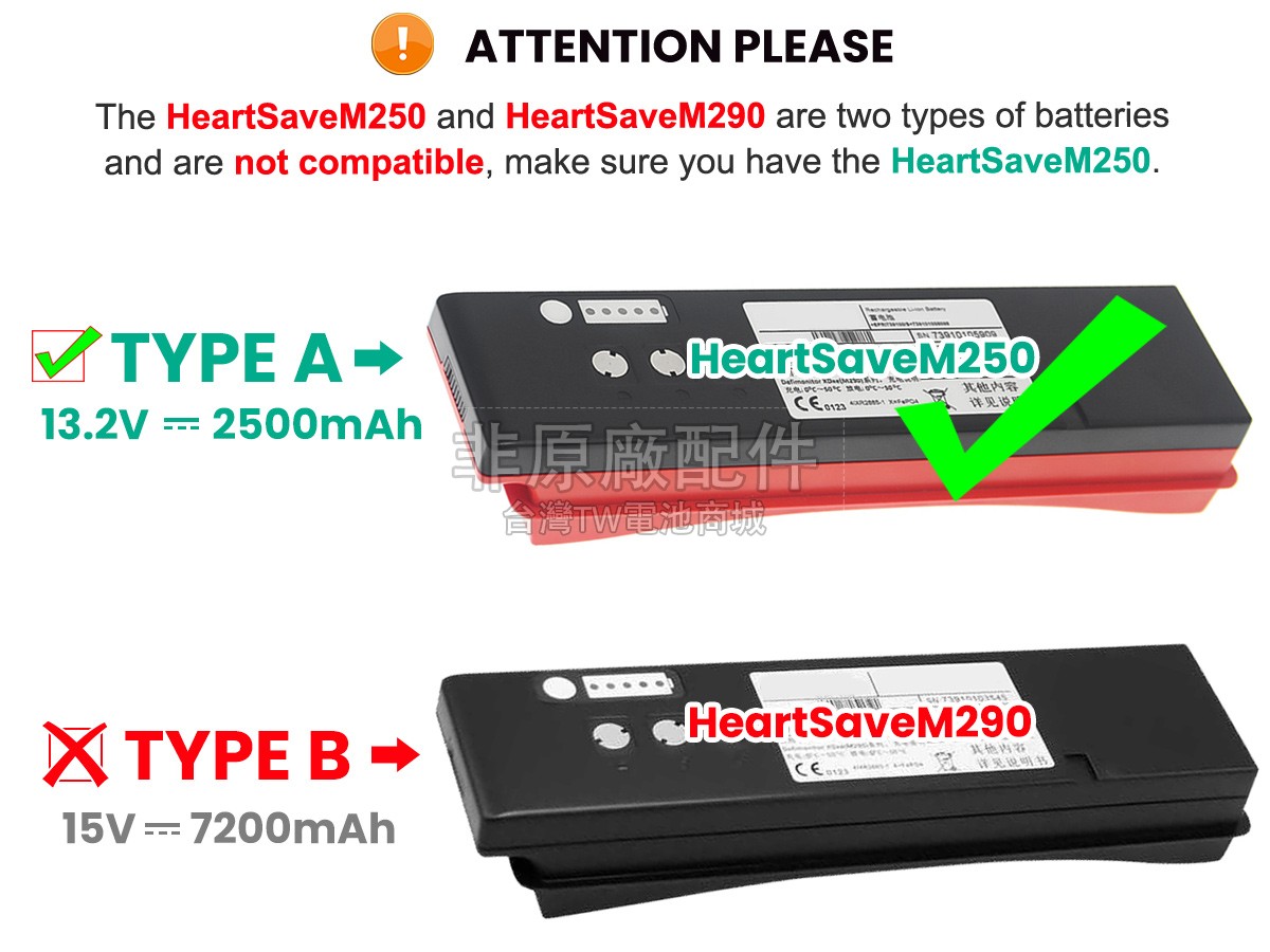 Primedic HEARTSAVE M250副廠電池
