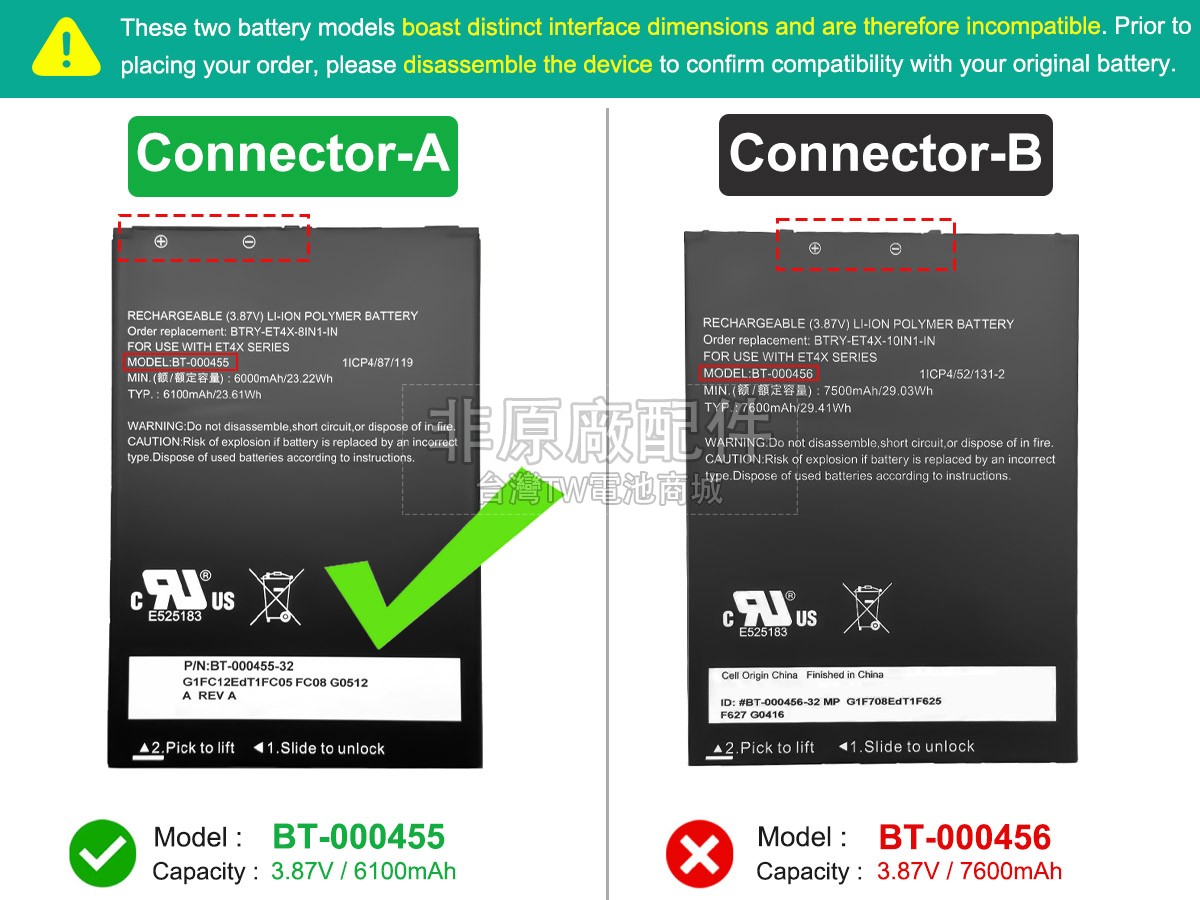 Zebra ET45HC副廠電池